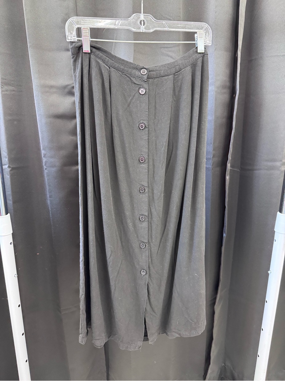 United Colors Of Benetton Black Button-Front Maxi Skirt